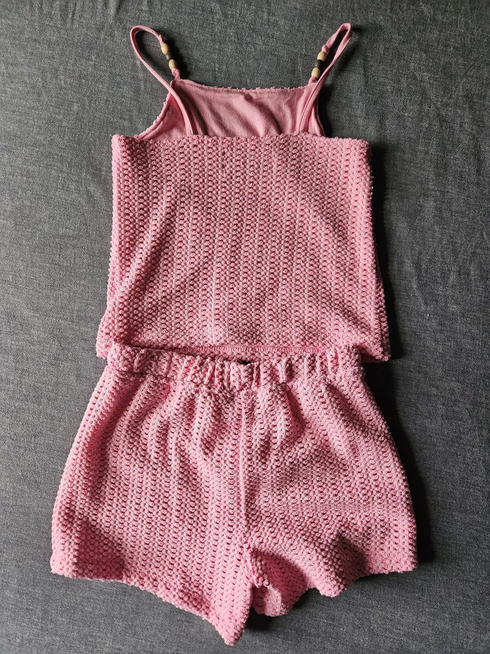 Old Navy Pink Crochet Tank And Shorts Set